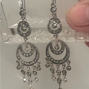 Silver Tone/Marcasite Earrings